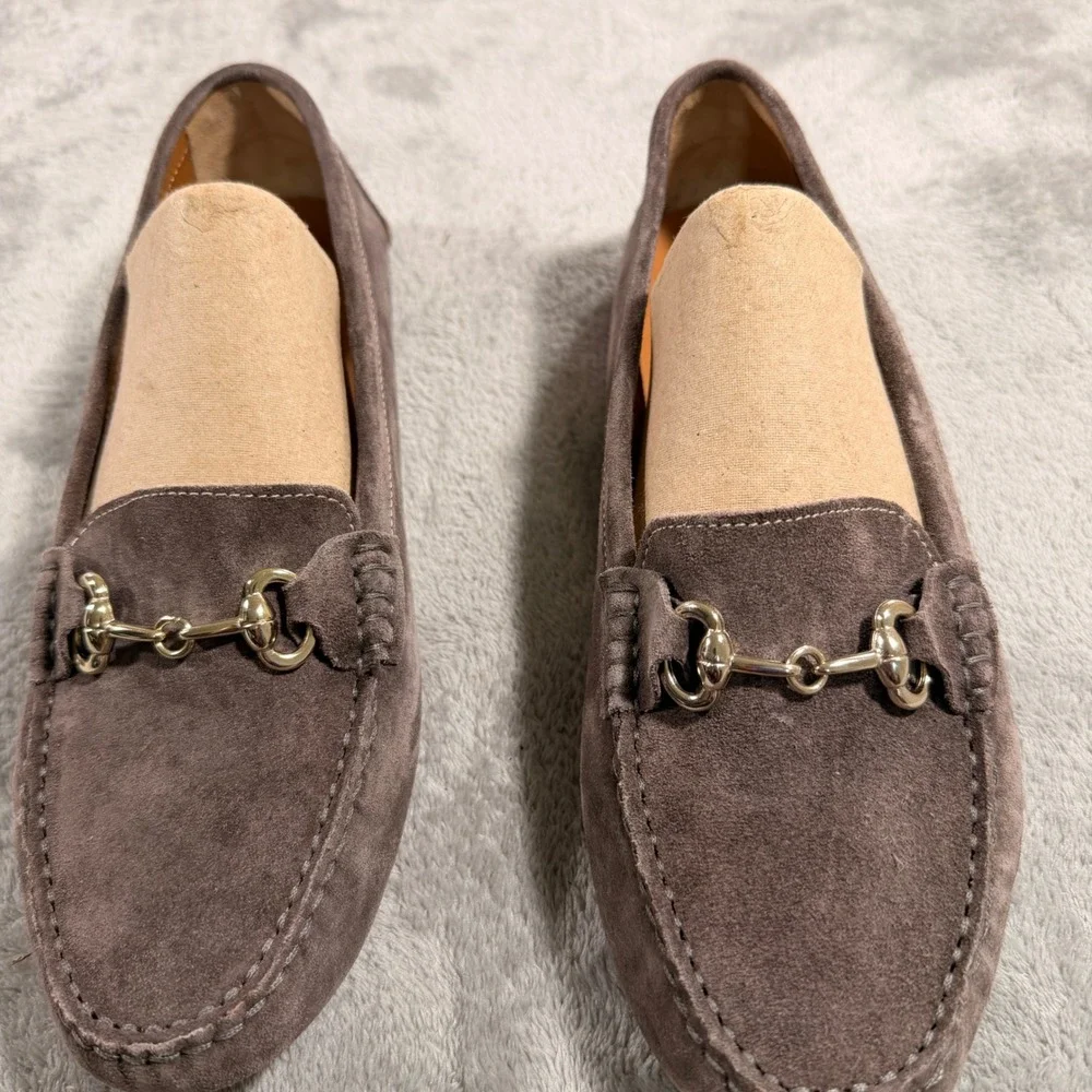 Boemos Horsebit Driving Loafers Women 41 Brown Suede Made in Italy 6050
